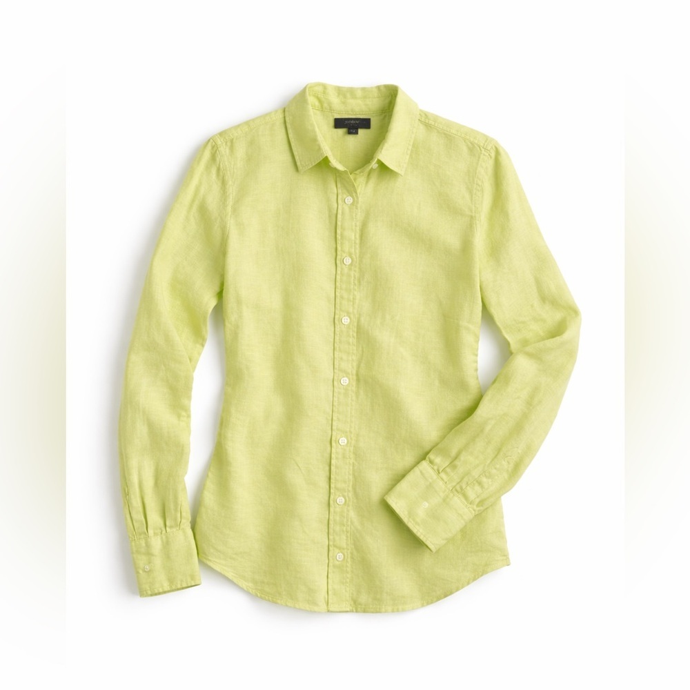 J. Crew Perfect Fit GREEN Casual Button Down Shirt Size 12